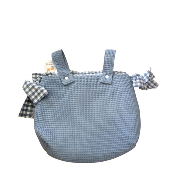 TALEGA 5 GOFRADO AZUL CUADRO RAPACINOS. COCHECITOS-CARRICOCHES PARA BEBE SACOS Y TEXTILES BOLSOS ,TALEGAS MALETAS . Color Azul. 