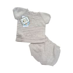 40230 Conjunto de punto lino corto  Visi. ROPA PARA BEBES ,PREMAMA Y COLEGIAL - DE 0 5 AÑOS INFANTIL VERANO Conjuntos Ranita .