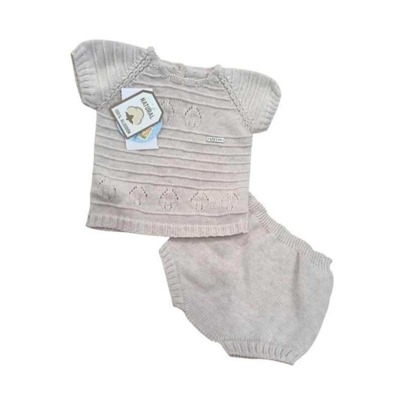 40230 Conjunto de punto lino corto  Visi. ROPA PARA BEBES ,PREMAMA Y COLEGIAL - DE 0 5 AÑOS INFANTIL VERANO Conjuntos Ranita .