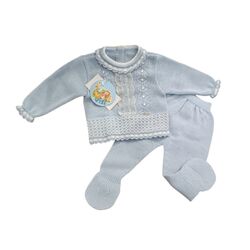 40300 Conjunto de punto Visi. ROPA PARA BEBES ,PREMAMA Y COLEGIAL - DE 0 5 AÑOS INFANTIL VERANO Conjuntos Punto . Color Azul.