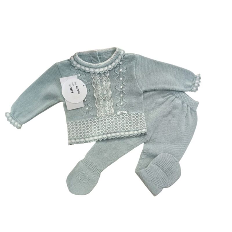 40300 Conjunto de punto Visi. ROPA PARA BEBES ,PREMAMA Y COLEGIAL - DE 0 5 AÑOS INFANTIL VERANO Conjuntos Punto . Color Verde.