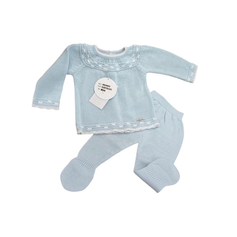 40400 Conjunto de punto blanco Visi. ROPA PARA BEBES ,PREMAMA Y COLEGIAL - DE 0 5 AÑOS INFANTIL VERANO Conjuntos Punto . Color