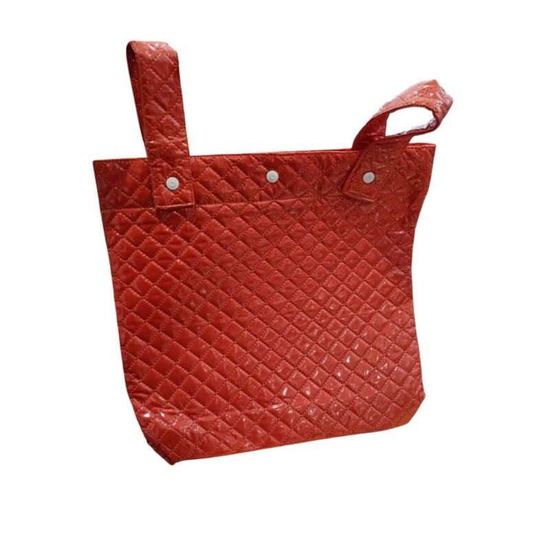 TALEGA PLASTIFICADA BRILLO ARTESANIA CHARI NARANJA. COCHECITOS-CARRICOCHES PARA BEBE SACOS Y TEXTILES BOLSOS ,TALEGAS MALETAS