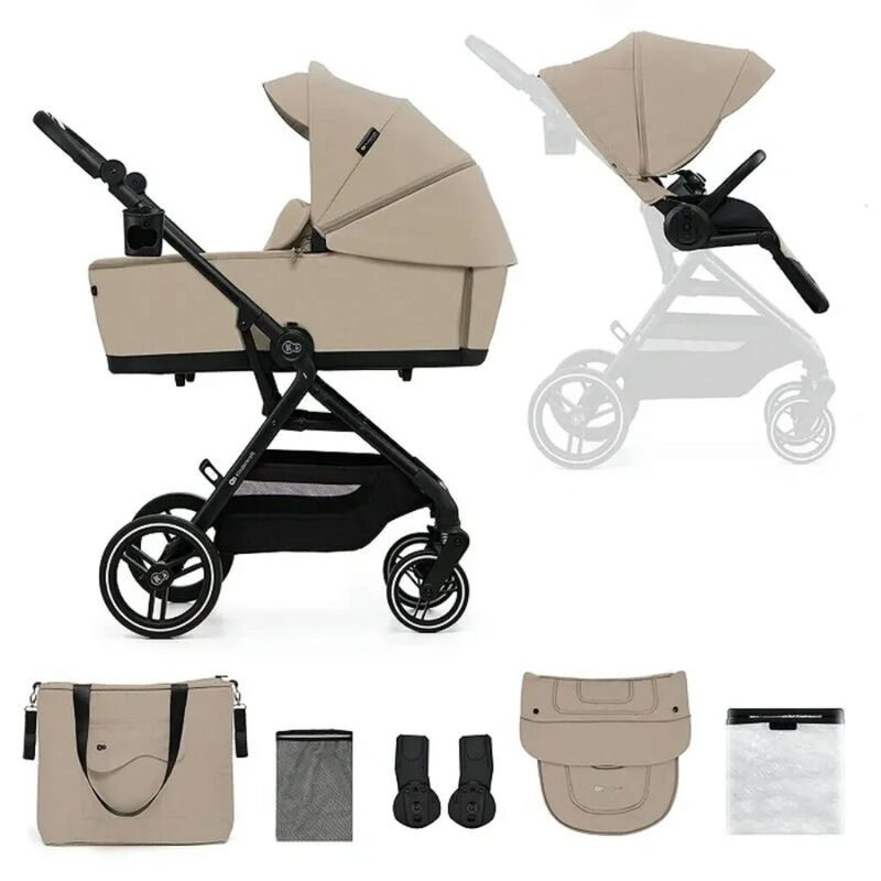 Coche duo Carrito bebé 2en1 YOXI kinderckraft. COCHECITOS-CARRICOCHES PARA BEBE DE DOS PIEZAS EN TRES . Color ARENA. 