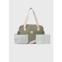 19431 BOLSO TELA GUATEADO MAYORAL. COCHECITOS-CARRICOCHES PARA BEBE SACOS Y TEXTILES BOLSOS ,TALEGAS MALETAS . Color Verde. 