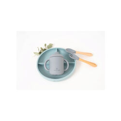 009 Vajilla 5 piezas silicona Olmitos. PUERICULTURA Y COMPLEMENTOS PARA BEBES - COMIDA VAJILLAS CUBIERTOS . Color Verde. 