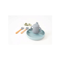 009 Vajilla 5 piezas silicona Olmitos. PUERICULTURA Y COMPLEMENTOS PARA BEBES - COMIDA VAJILLAS CUBIERTOS . Color Verde. 