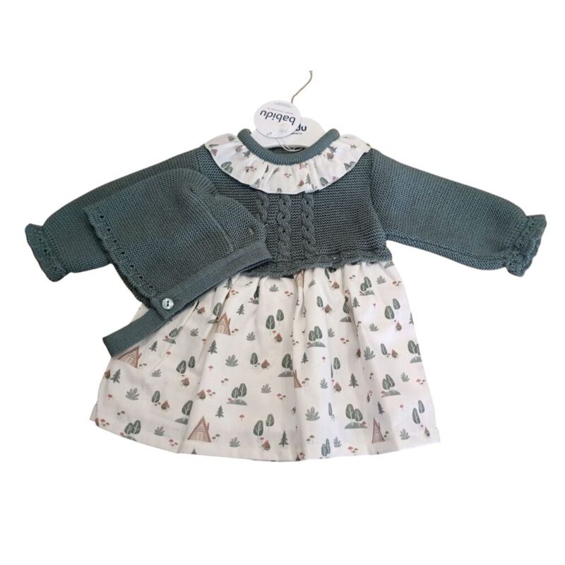 91801 VESTIDO CON CAPOTA FIORDO BABIDU. ROPA PARA BEBES ,PREMAMA Y COLEGIAL - DE 0 5 AÑOS INVIERNO Vestidos . TALLAS 3 meses. 