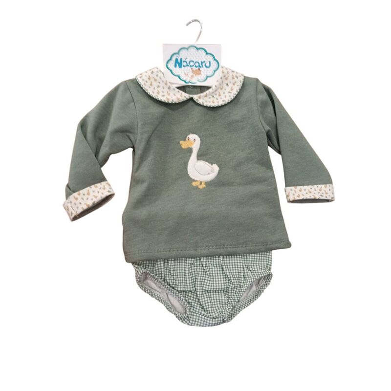 31735 SUDADERA TUNDOSADA CON RANITA DE CUADROS TONY. ROPA PARA BEBES ,PREMAMA Y COLEGIAL - DE 0 5 AÑOS INVIERNO NIÑO Conjuntos
