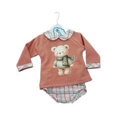 31755 SUDADERA TUNDOSADA CON ESTAMOPADO OSO Y RANITA DE CUADROS TONY. ROPA PARA BEBES ,PREMAMA Y COLEGIAL - DE 0 5 AÑOS INVIERNO