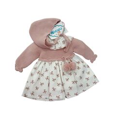 31784 VESTIDO  CON CAPOTA CON CUERPO DE PUNTO Y TELADE FLORES TONY. ROPA PARA BEBES ,PREMAMA Y COLEGIAL - DE 0 5 AÑOS INVIERNO