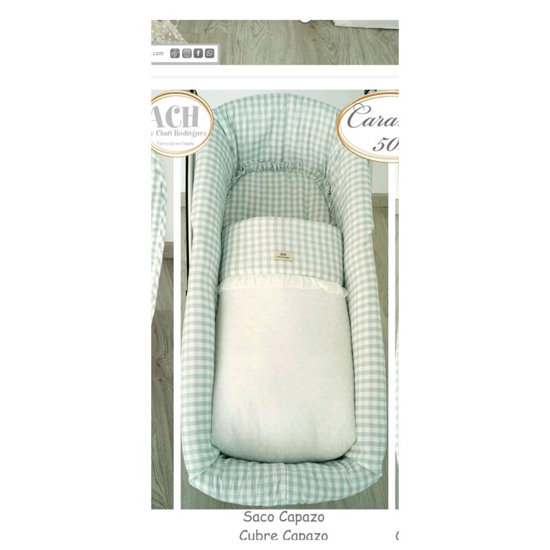 Saco capazo desenfundable  con cubre capazo 505 bertter artesanía Chari. COCHECITOS-CARRICOCHES PARA BEBE SACOS Y TEXTILES DE
