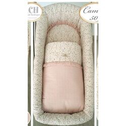 Saco capazo desenfundable 509 Rosa  con cubre capazo   artesanía Chari. COCHECITOS-CARRICOCHES PARA BEBE SACOS Y TEXTILES DE