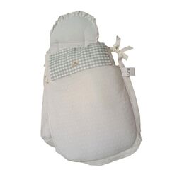 Sacó de tres usos 505 verde artesanía Chari1. COCHECITOS-CARRICOCHES PARA BEBE SACOS Y TEXTILES DE CAPAZO SOBRE PUNTO . Color
