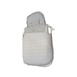 Saco tres usos 501 gris cuadro 509 gris artesanía Chari. COCHECITOS-CARRICOCHES PARA BEBE SACOS Y TEXTILES DE CAPAZO SOBRE PUNTO