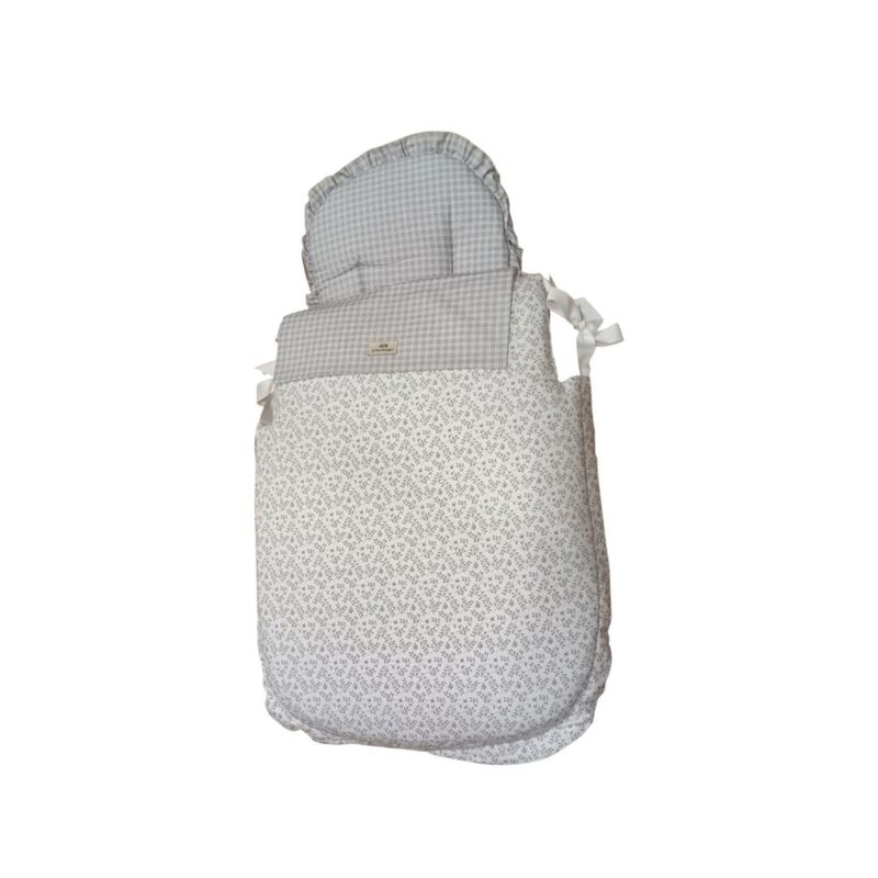 Saco tres usos 501 gris cuadro 509 gris artesanía Chari. COCHECITOS-CARRICOCHES PARA BEBE SACOS Y TEXTILES DE CAPAZO SOBRE PUNTO