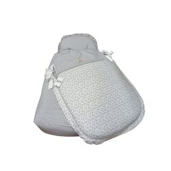 Saco tres usos 501 gris cuadro 509 gris artesanía Chari. COCHECITOS-CARRICOCHES PARA BEBE SACOS Y TEXTILES DE CAPAZO SOBRE PUNTO