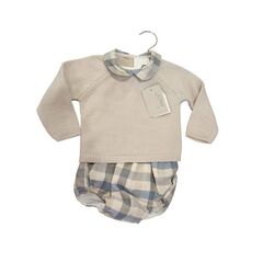 C7110 Conjunto de punto bebe arena  Cucadas. ROPA PARA BEBES ,PREMAMA Y COLEGIAL - DE 0 5 AÑOS INVIERNO NIÑO Conjuntos . TALLAS