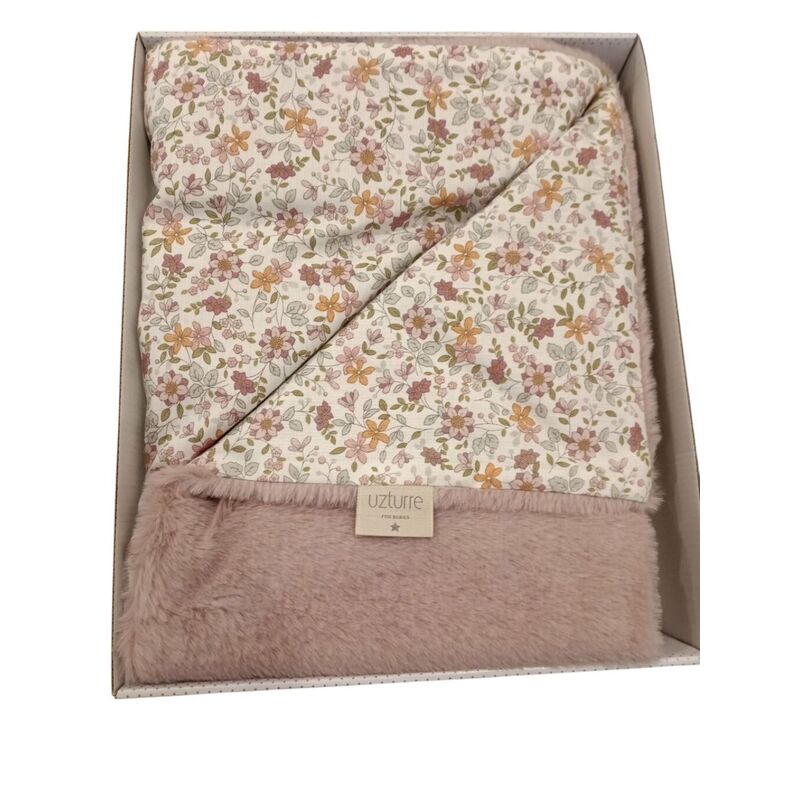 MT00MOROBERRE  MANTA ROBERTA CON MOUTON ROSA UZTURRE. COCHECITOS-CARRICOCHES PARA BEBE SACOS Y TEXTILES CHALES MANTAS DE SOBRE