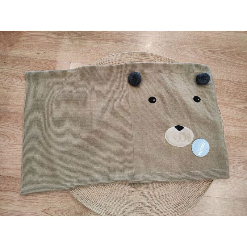 25533 MANTITA LINO CARA OSO JULIANA. COCHECITOS-CARRICOCHES PARA BEBE SACOS Y TEXTILES CHALES MANTAS . Color CRUDO. 