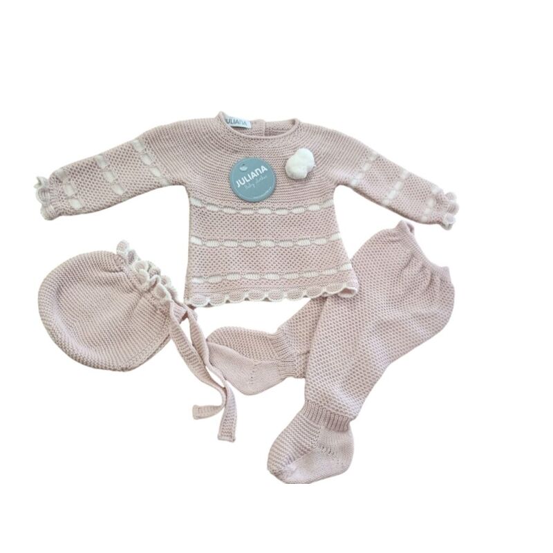 25563 CONJUNTO 3 PIEZAS RECOGIDAD PASACINTAS ROSA PALO JULIANA. ROPA PARA BEBES ,PREMAMA Y COLEGIAL - DE 0 5 AÑOS INVIERNO