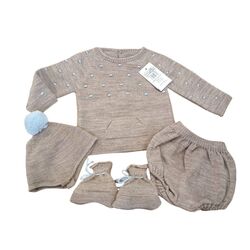 9828  Traje 4pz Corto menguado pompón y bozo que dots Mac ilusión. ROPA PARA BEBES ,PREMAMA Y COLEGIAL - DE 0 5 AÑOS INVIERNO