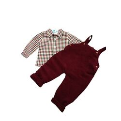 AB-41 CAMISA CUADROS MOD. NICOLAS CON PETO DE PANA  SARDON. ROPA PARA BEBES ,PREMAMA Y COLEGIAL - DE 0 5 AÑOS INVIERNO NIÑO