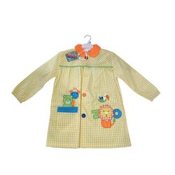 13 MANDILON ANIMALES ZOO AMARILLO GARVEL. ROPA PARA BEBES ,PREMAMA Y COLEGIAL - COLEGIO ,MANDILONES, MOCHILAS CON BOTONES .