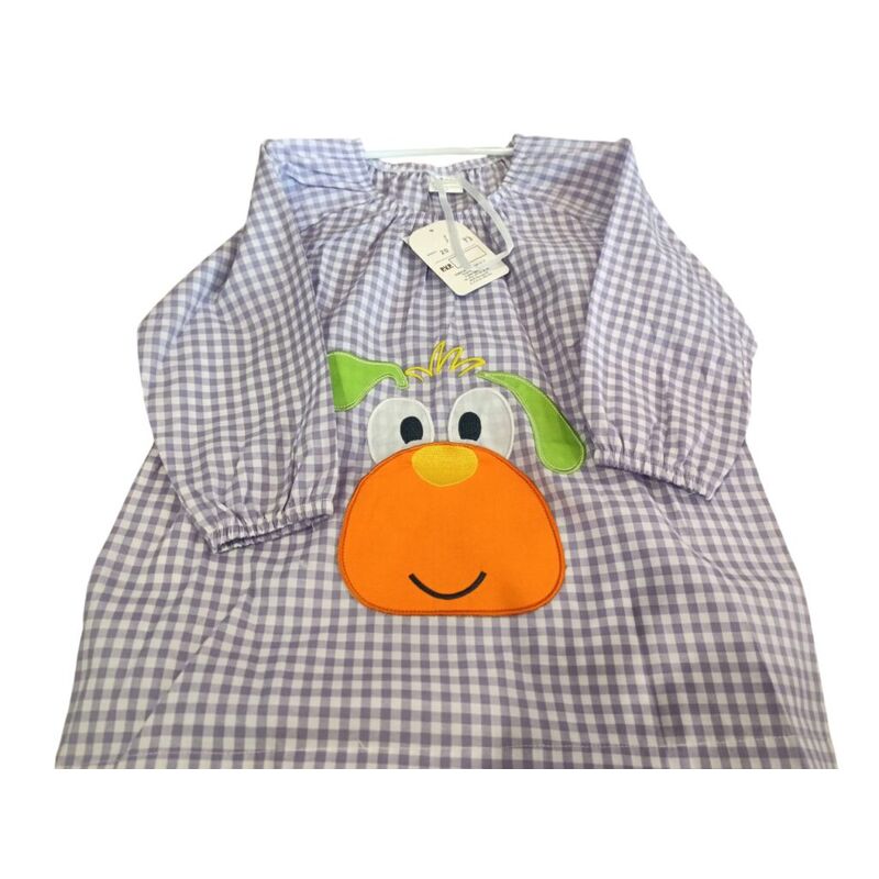 20 MANDILON DE GOMA LILA PERRO GARVEL. ROPA PARA BEBES ,PREMAMA Y COLEGIAL - COLEGIO ,MANDILONES, MOCHILAS MANDILÓN CON GOMA .