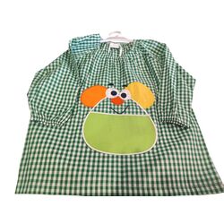 26 MANDILON DE GOMA VERDE RATON GARVEL. ROPA PARA BEBES ,PREMAMA Y COLEGIAL - COLEGIO ,MANDILONES, MOCHILAS MANDILÓN CON GOMA .