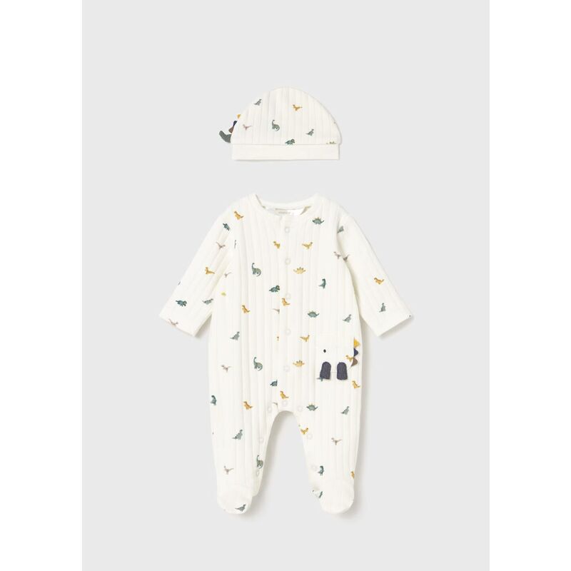 2717 Pelele con gorro dinosaurio recién nacido Mayoral. ROPA PARA BEBES ,PREMAMA Y COLEGIAL - DE 0 5 AÑOS INTERIOR Pijamas Niño