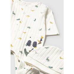 2717 Pelele con gorro dinosaurio recién nacido Mayoral. ROPA PARA BEBES ,PREMAMA Y COLEGIAL - DE 0 5 AÑOS INTERIOR Pijamas Niño