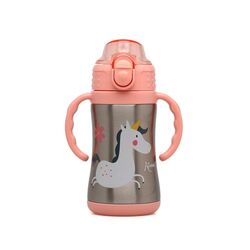 5052 KIOKIDS BOTELLA ENTRENAMIENTO UNICORNIO ROSA 280ML ACERO INOXIDABLE. ROPA PARA BEBES ,PREMAMA Y COLEGIAL - COLEGIO