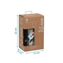 5053 KIOKIDS BOTELLA ENTRENAMIENTO COHETE AZUL 280ML ACERO INOXIDABLE. PUERICULTURA Y COMPLEMENTOS PARA BEBES - COMIDA TERMOS