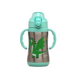 5054 KIOKIDS BOTELLA ENTRENAMIENTO DRAGÓN VERDE 280ML ACERO INOXIDABLE. ROPA PARA BEBES ,PREMAMA Y COLEGIAL - COLEGIO