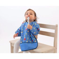 Babero impermeable con mangas KIOKIDS. PUERICULTURA Y COMPLEMENTOS PARA BEBES - COMIDA BABEROS . Color Azul. 