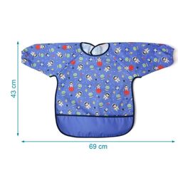 Babero impermeable con mangas KIOKIDS. PUERICULTURA Y COMPLEMENTOS PARA BEBES - COMIDA BABEROS . Color Azul. 