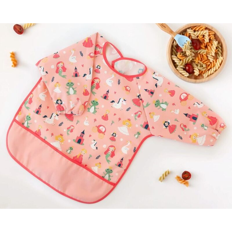 Babero impermeable con mangas KIOKIDS. PUERICULTURA Y COMPLEMENTOS PARA BEBES - COMIDA BABEROS . Color Rosa. 