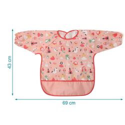 Babero impermeable con mangas KIOKIDS. PUERICULTURA Y COMPLEMENTOS PARA BEBES - COMIDA BABEROS . Color Rosa. 