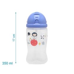 KIOKIDS BOTELLA PAJITA 350ML AZUL. PUERICULTURA Y COMPLEMENTOS PARA BEBES - COMIDA VASOS TAZAS ROPA ,PREMAMA COLEGIAL COLEGIO