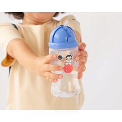 KIOKIDS BOTELLA PAJITA 350ML AZUL. PUERICULTURA Y COMPLEMENTOS PARA BEBES - COMIDA VASOS TAZAS ROPA ,PREMAMA COLEGIAL COLEGIO