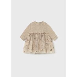 2824 VESTIDO MAYORAL. ROPA PARA BEBES ,PREMAMA Y COLEGIAL - DE 0 5 AÑOS INVIERNO RECIEN NACIDO 0-1M 50CM . Color Beige. TALLAS 0