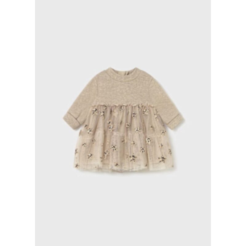 2824 VESTIDO MAYORAL. ROPA PARA BEBES ,PREMAMA Y COLEGIAL - DE 0 5 AÑOS INVIERNO RECIEN NACIDO 0-1M 50CM . Color Beige. TALLAS 0