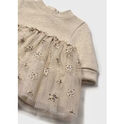 2824 VESTIDO MAYORAL. ROPA PARA BEBES ,PREMAMA Y COLEGIAL - DE 0 5 AÑOS INVIERNO RECIEN NACIDO 0-1M 50CM . Color Beige. TALLAS 0