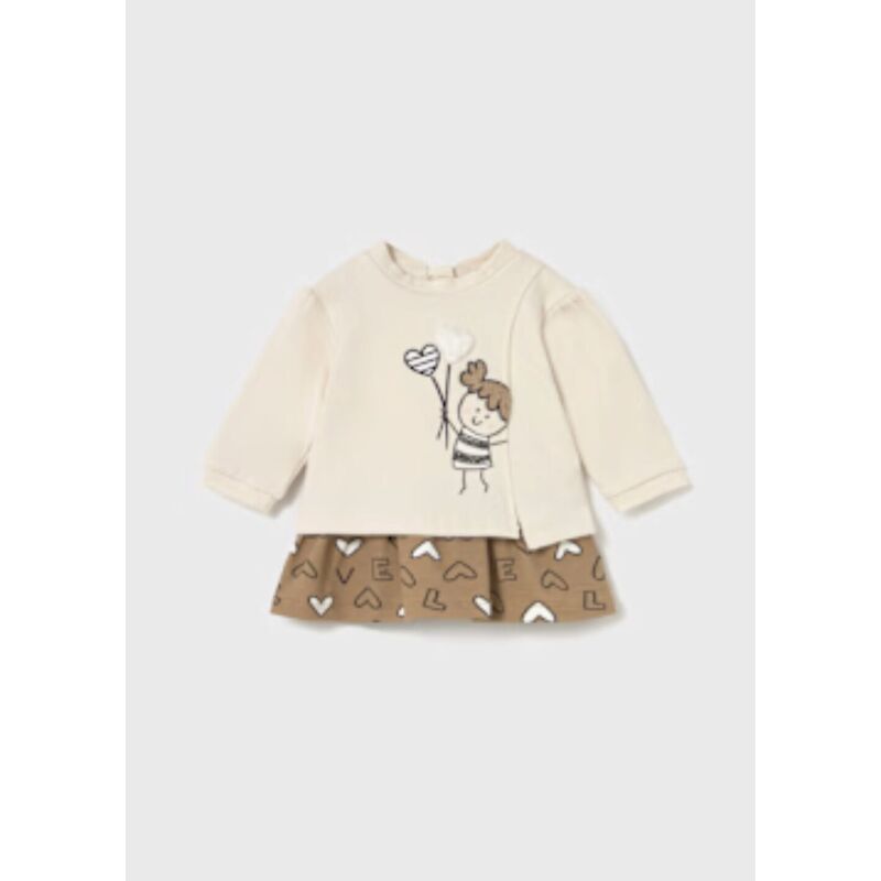 2833 Vestido combinado muñeca recién nacida MAYORAL. ROPA PARA BEBES ,PREMAMA Y COLEGIAL - DE 0 5 AÑOS INVIERNO RECIEN NACIDO