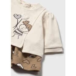 2833 Vestido combinado muñeca recién nacida MAYORAL. ROPA PARA BEBES ,PREMAMA Y COLEGIAL - DE 0 5 AÑOS INVIERNO RECIEN NACIDO