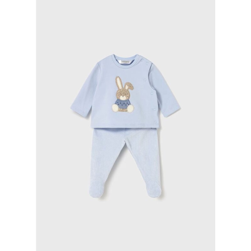 2566 CONJUNTO POLAINA MAYORAL. ROPA PARA BEBES ,PREMAMA Y COLEGIAL - DE 0 5 AÑOS INVIERNO RECIEN NACIDO 0-1M 50CM . Color Azul.
