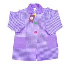 MANDILON  BATA PAYASO MORADO GASPAR. ROPA PARA BEBES ,PREMAMA Y COLEGIAL - COLEGIO ,MANDILONES, MOCHILAS . TALLAS 4 años. 