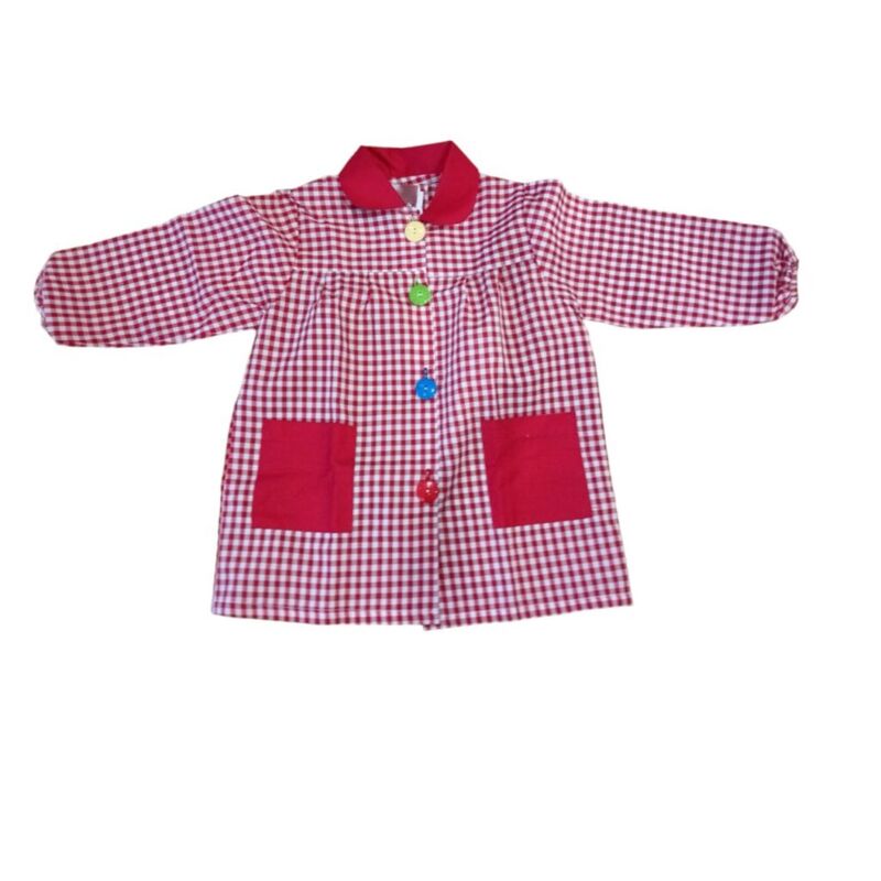 MANDILON  BATA PAYASO ROJO  GASPAR. ROPA PARA BEBES ,PREMAMA Y COLEGIAL - COLEGIO ,MANDILONES, MOCHILAS . TALLAS 2 años. 