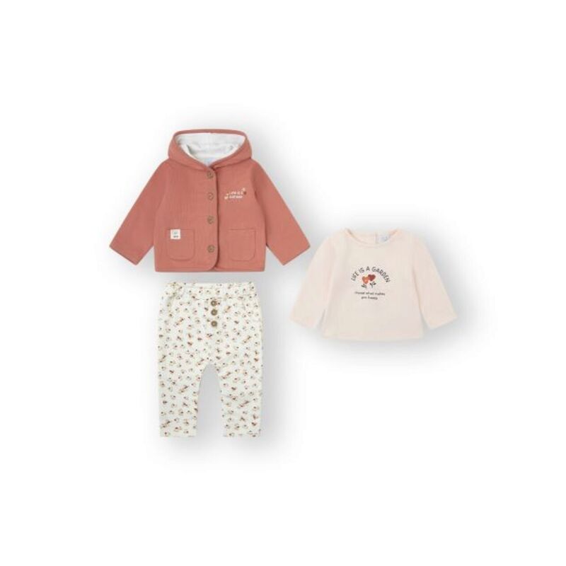 25201501 CONJUNTO  3PCS. NARANJA CANADA HOUSE. ROPA PARA BEBES ,PREMAMA Y COLEGIAL - DE 0 5 AÑOS INVIERNO Chandal NIÑA Conjuntos